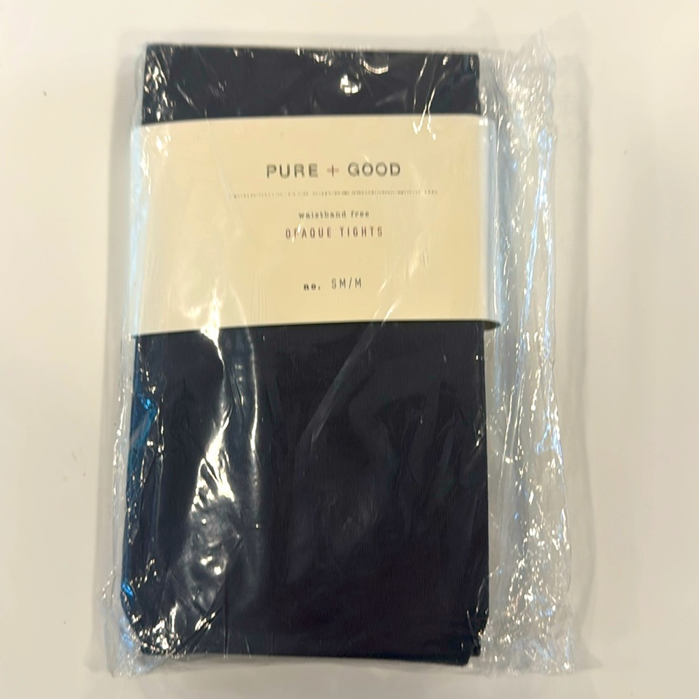 Pure + Good opaque dark gray tights S/M